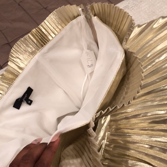 Gold accordion pleated vintage inspired dress - Picture 5 of 6